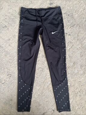 Nike Black Leggings with Reflective Dot Accents